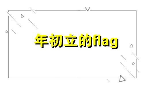 年初立的flag 年底立个flag