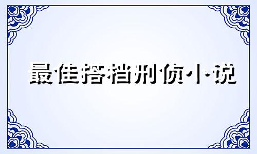 最佳搭档刑侦小说 最佳搭档的英文怎么写