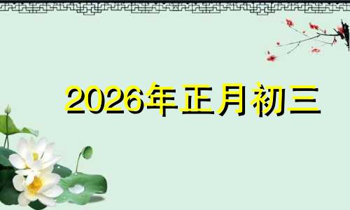 2026年正月初三 2023年正月初几是辰日