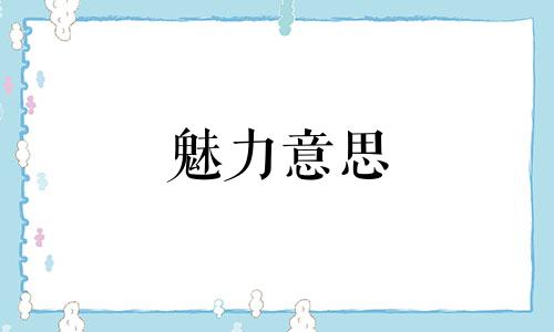 魅力意思 魅力两个字怎么理解