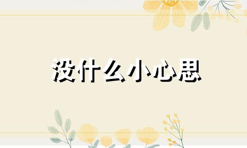 没什么小心思 形容词 没什么小心思表情包