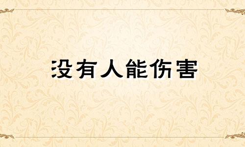 没有人能伤害 没人能伤害你