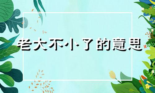 老大不小了的意思 老大不小了该结婚了的句子