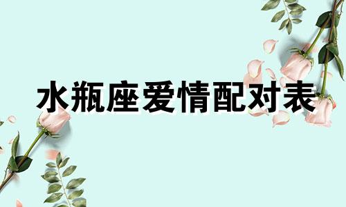 水瓶座爱情配对表 水瓶座爱情分析