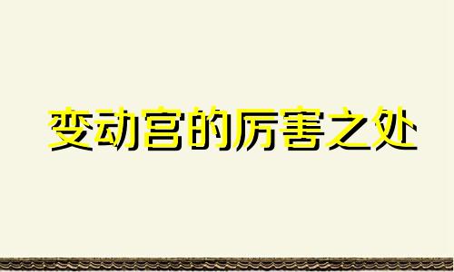 变动宫的厉害之处 大家觉得变动宫的人怎样