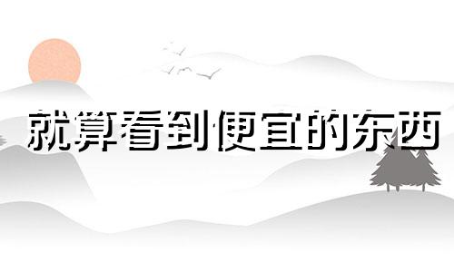 就算看到便宜的东西 看到便宜的东西就想买这是不是病