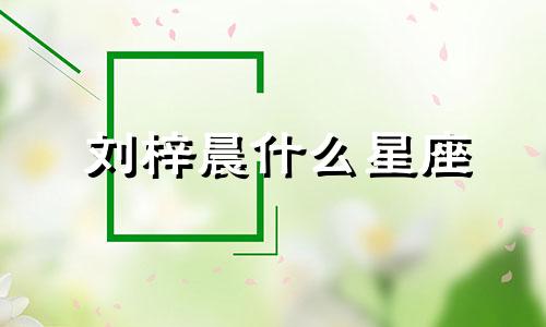 刘梓晨什么星座 刘梓晨怎么样了