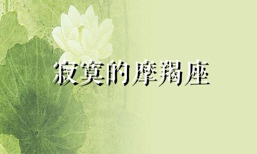 寂寞的摩羯座 摩羯座的孤独感