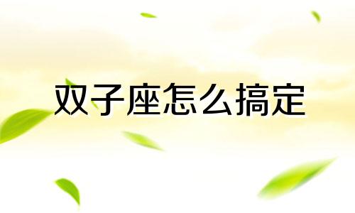 双子座怎么搞定 双子座怎么征服