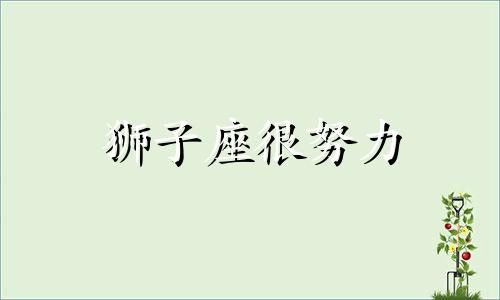 狮子座很努力 狮子座为什么容易成功