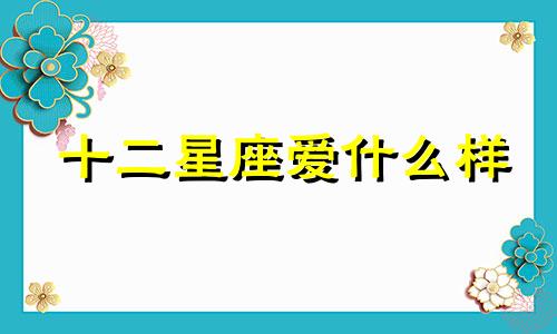 十二星座爱什么样 十二星座的爱都表现在哪里