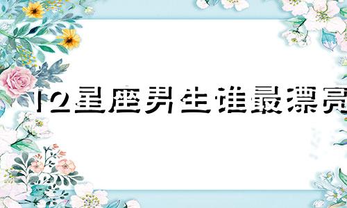 12星座男生谁最漂亮 12星座男魅力