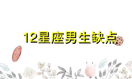 12星座男生缺点 十二星座男生性格的20个特点大揭秘