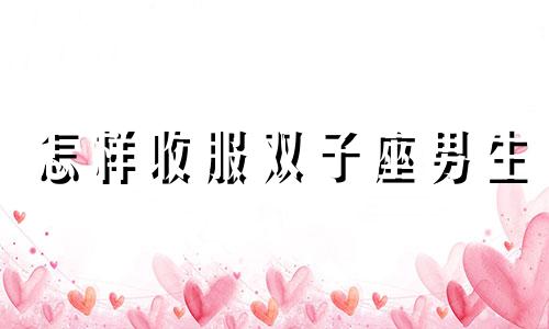 怎样收服双子座男生 怎么收住双子座的男生