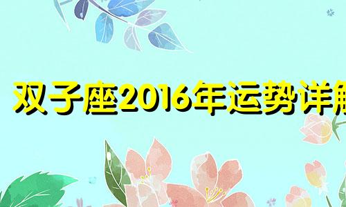 双子座2016年运势详解 双子座2019