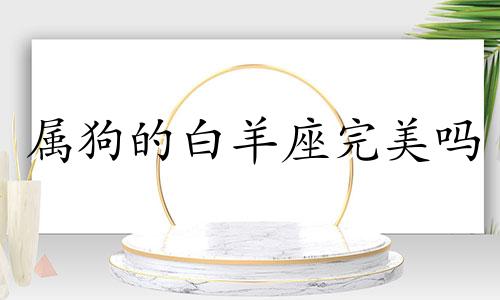 属狗的白羊座完美吗 属狗的白羊座男生性格缺点