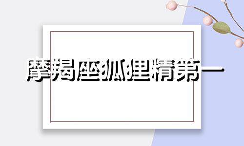 摩羯座狐狸精第一 摩羯座精灵