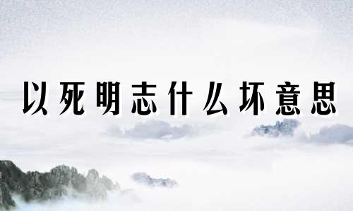 以死明志什么坏意思 以死明志和以生践志的观点是什么