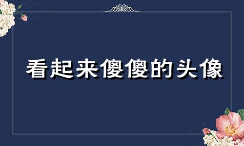 看起来傻傻的头像 看起来傻的人