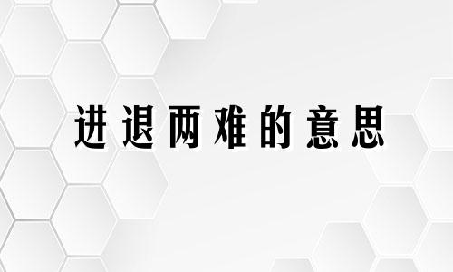 进退两难的意思 进退两难英文