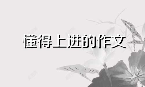 懂得上进的作文 学会上进