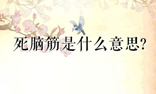 死脑筋是什么意思? 死脑筋的人适合什么工作