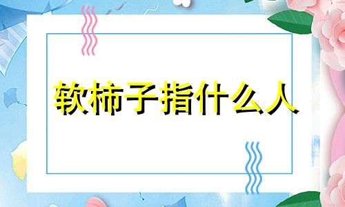 软柿子指什么人 软柿子的人的几个特征