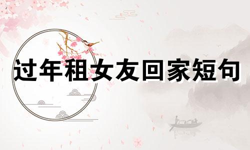 过年租女友回家短句 过年回家租女朋友价格