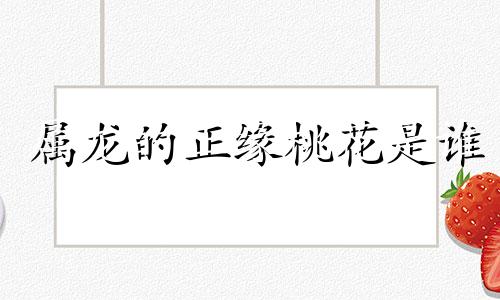 属龙的正缘桃花是谁 属龙人跟谁一起财运好