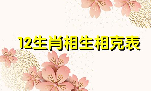 12生肖相生相克表 相冲 十二生肖相冲相克相生相生表