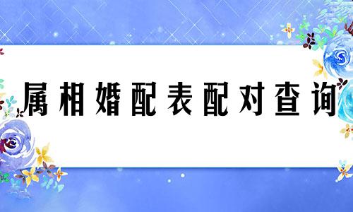 属相婚配表配对查询 属相婚配大全