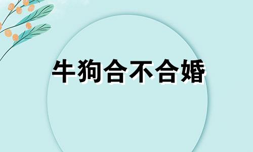 牛狗合不合婚 牛狗配婚姻怎么样