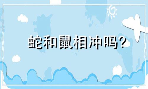 蛇和鼠相冲吗? 蛇和鼠相冲吗相克吗