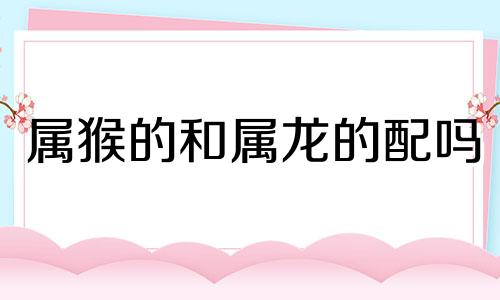 属猴的和属龙的配吗 属猴的和属龙相最配吗?