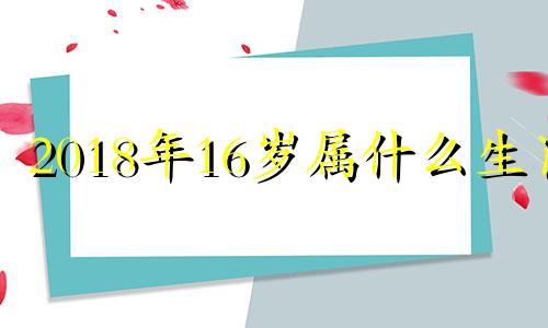 2018年16岁属什么生肖 2018年属什么几岁