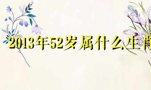 2013年52岁属什么生肖 2013年53岁他是哪一年出生的