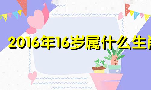 2016年16岁属什么生肖 16年出生属什么