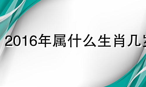 2016年属什么生肖几岁 2016年出生属什么生肖属相