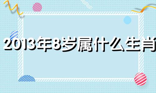 2013年8岁属什么生肖的 2013年八月出生的小孩现在几岁