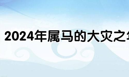 2024年属马的大灾之年 属马人2024年运势及运程每月运