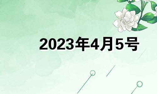 2023年4月5号 2023年4月5日是星期几