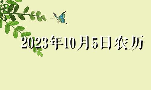 2023年10月5日农历 2023年十月初五是几号