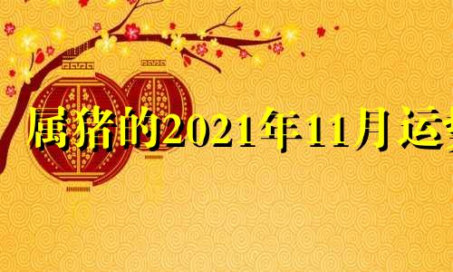 属猪的2021年11月运势 2022年属猪人11月运势