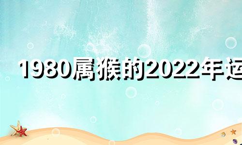 1980属猴的2022年运势 1980属猴2022年运势及运程详解