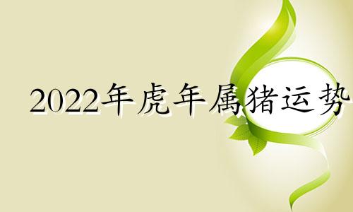 2022年虎年属猪运势 猪人虎年运势2022运势详解