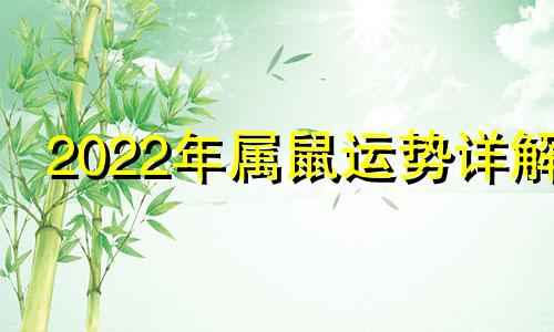 2022年属鼠运势详解 2022年 属鼠运势