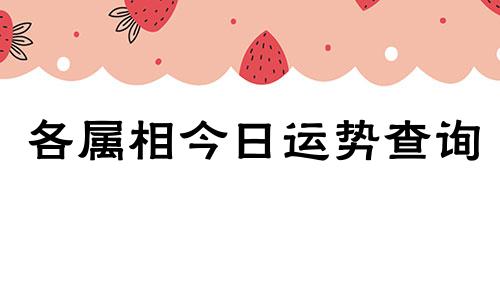 各属相今日运势查询 属相今日运势查询