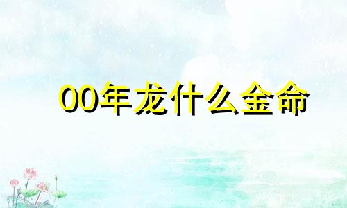 00年龙什么金命 2000年属龙的金命