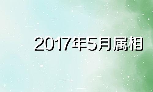 2017年5月属相 2017年5月是什么命五行属什么