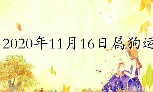 2020年11月16日属狗运势 生肖狗2016年运势大全